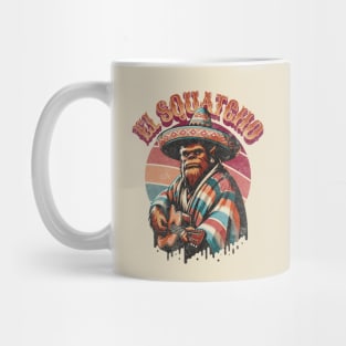 El Squatcho Western Mexican Bigfoot Sasquatch Guitar Mariachi Poncho Sombrero Mug